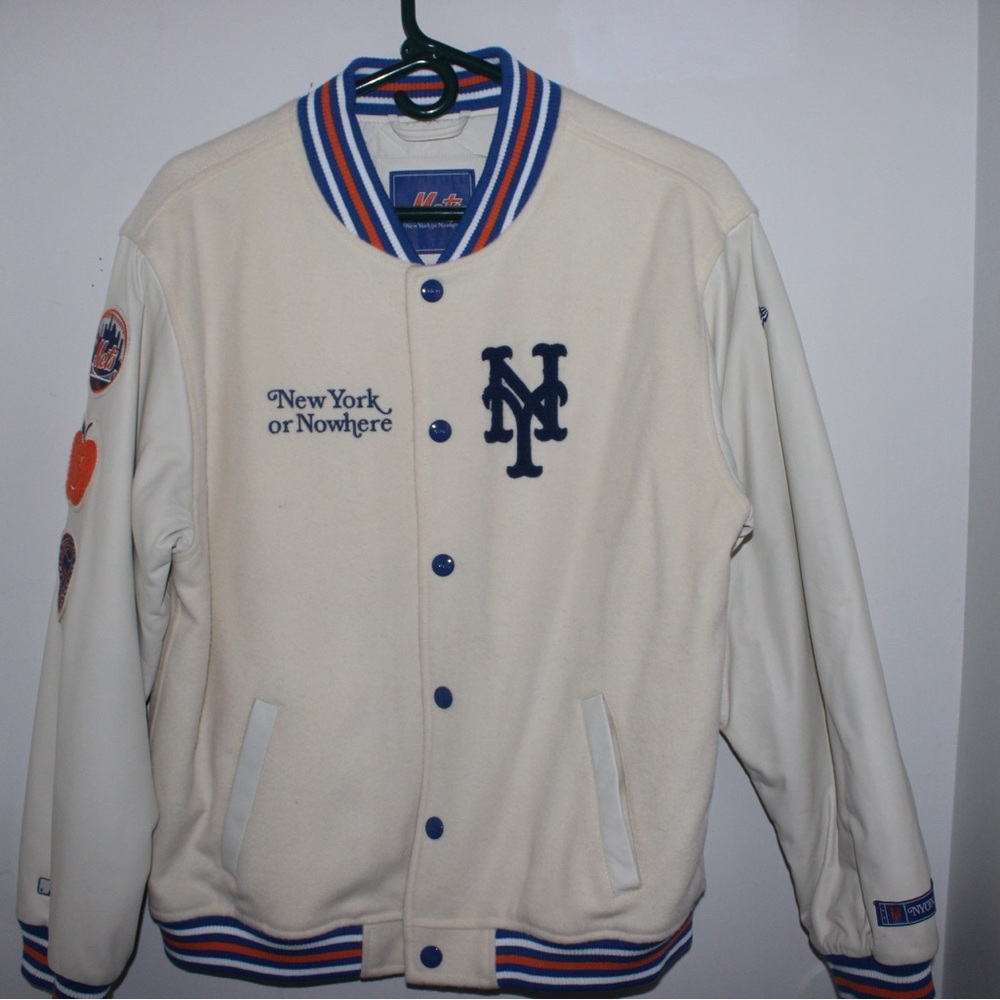 Cream and Blue Varsity Jacket
